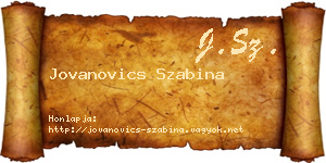 Jovanovics Szabina névjegykártya